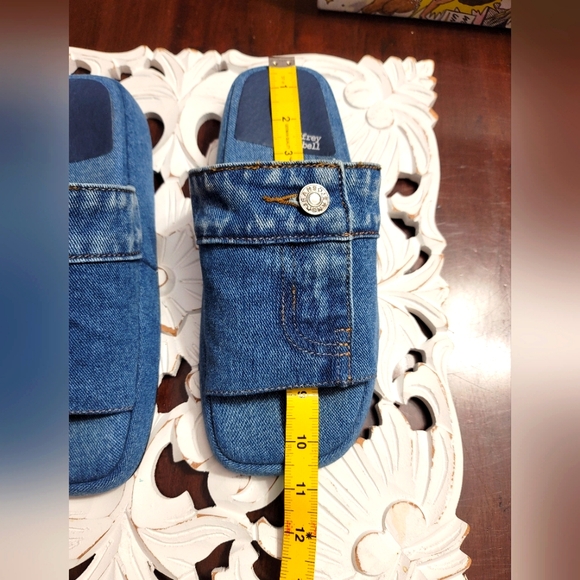 Jeffery Campbell Blue Sky Denim Slide Sandal Size 8.5 - Picture 9 of 13